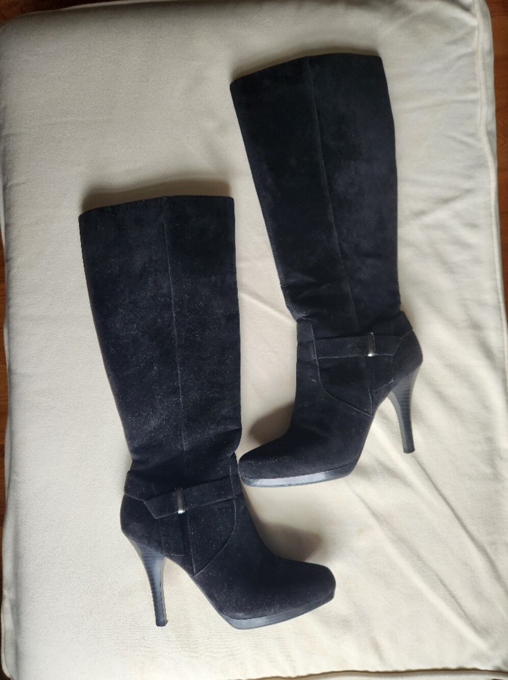 Worthington Black Suede High Heel Knee Boots